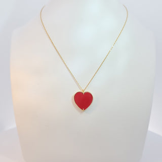 14Kt Large Red Heart Necklace