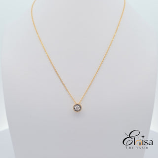 14K Bezel Illusion Diamond Necklace