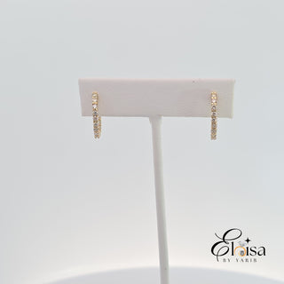 14Kt Double Diamond Huggies