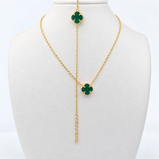 10Kt Small Green Clover Set
