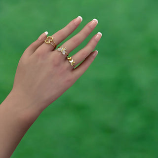 Mother And Daughter Butterfly Ring