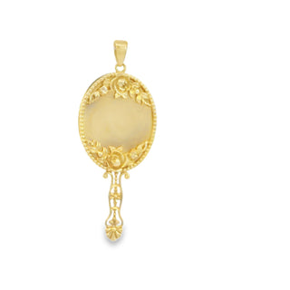 14K Engravable Bella's Mirror Pendant