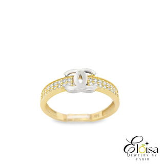 Cubic Zirconia Band With CC Ring