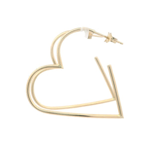 Thin Heart Hoops Earrings 32MM