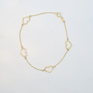 14Kt Medium Open Heart by The Yard Bracelet