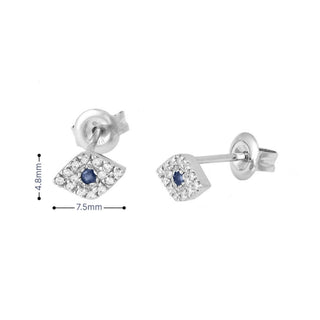 14Kt Diamond and Sapphire Eye Earring