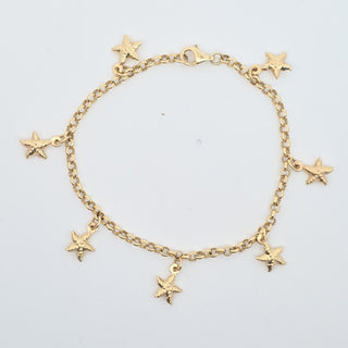 14Kt Rolo Bracelets with Dangling Star fish