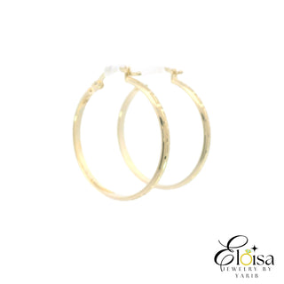 14Kt VS Media Caña Hoops Earrings 27MM