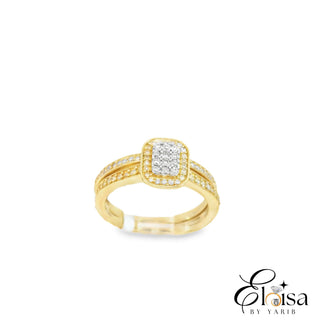 14K Rectangular  Diamond Ring 0.35 CT