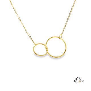 14Kt Two Circle Connected Necklace