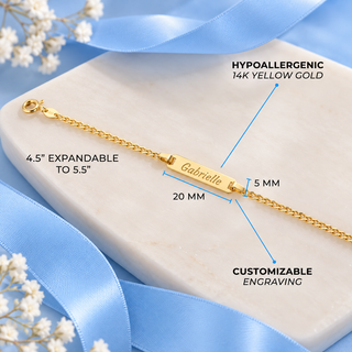 14k Classic Curb Baby ID Bracelet