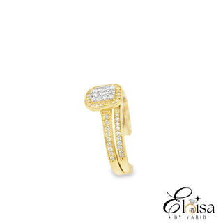 14K Rectangular  Diamond Ring 0.35 CT