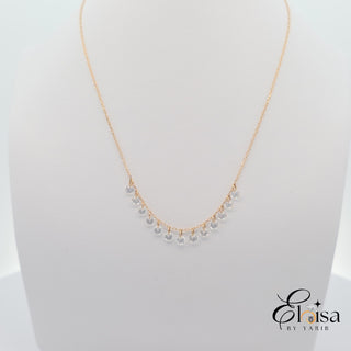 18Kt Dangling White Topaz Necklace