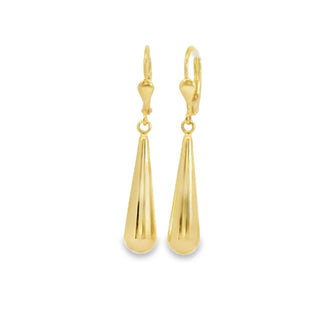 14K Dangling Polisht Teardrop Earrings