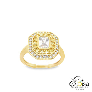 Yellow and White Beautiful Ring