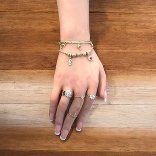 14Kt Solid Curb Link with Dangling Puff Elephant Charms