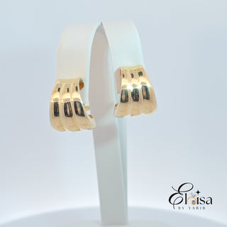 14Kt Like Three Omega Earring