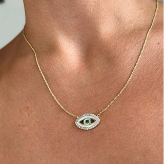Eye with Diamonds and Enamel Necklace