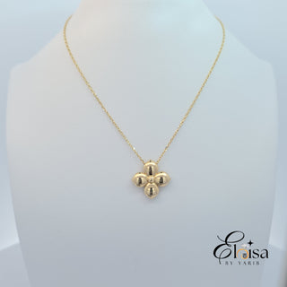 14Kt Puff Flower Necklace