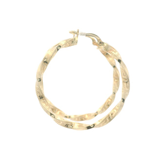 14Kt Twisted VS Hoops Earrings 36 MM