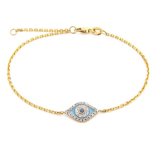 14K Eye Round Bezel Sapphire Bracelet