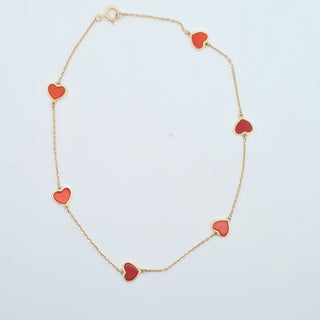 14Kt Red Heart Anklet