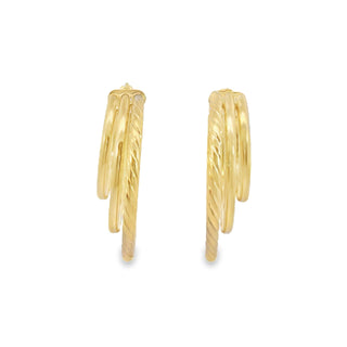 14Kt Three in One Hoops Earring  29 MM