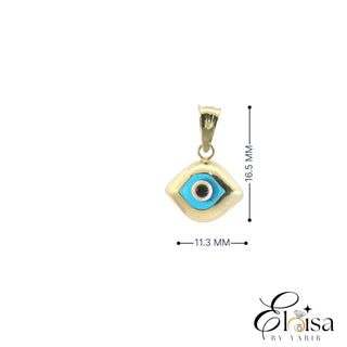 14K Slanted Eye Pendant