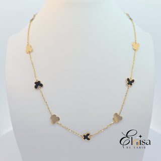 14Kt Butterfly Necklace - Black
