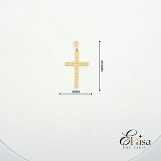 14Kt Diamond Cut Flat Cross Pendant