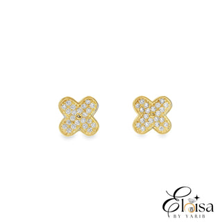 Like Flower Bezel Zirconia Stud Earring