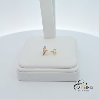 14K Blue Eye Stud Earring