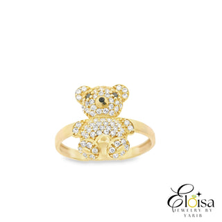 14Kt Micro Pave Bear Ring
