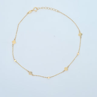 14Kt Mini Gold Flower Anklet