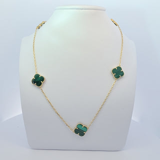 14Kt Green Five Clover 13MM  Necklace