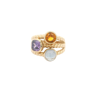 Elegant Trio Gemstone Ring