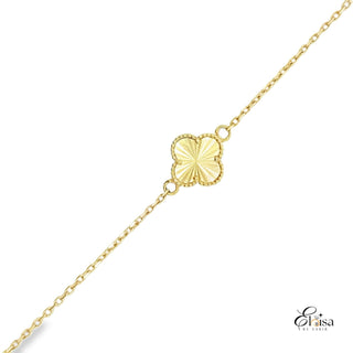 Fancy Link With Gold Flowers Anklet 1 MM 10.5"