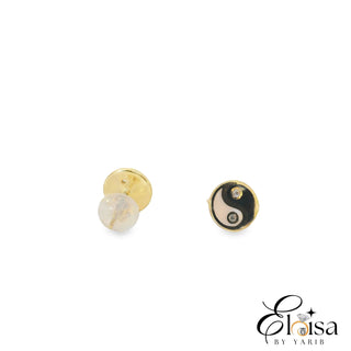 Enamel Yin and Yang Stud Earring