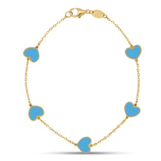 Turquoise Heart Inlay By The Yard Bracelet