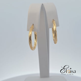 10K Twisted Hoops - 15MM