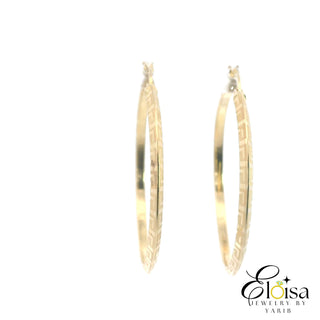 14Kt VS Design Hoops Earrings