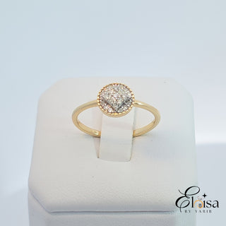 14K Pave Circle Diamond Ring