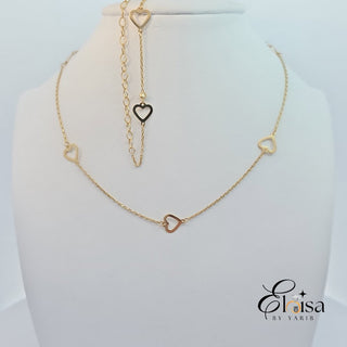 14Kt Open Heart Set