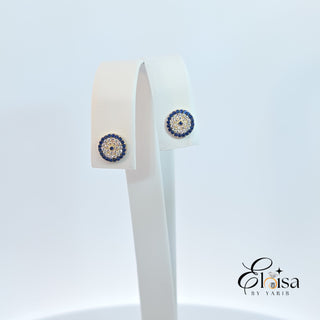 14K Blue Eye Stud Earring