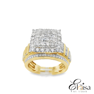 14Kt Square Princess Style Diamond Ring