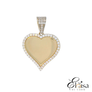 14K Engravable Heart  Pendant