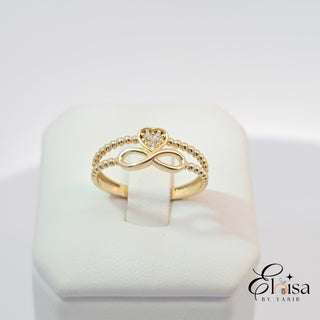 14Kt Heart and Infinity Ring
