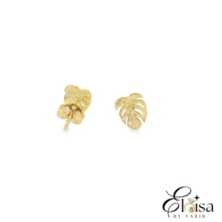 High Polish Small Leaf  Stud Earring