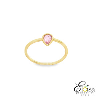 Simple  Ring with Pink Tear