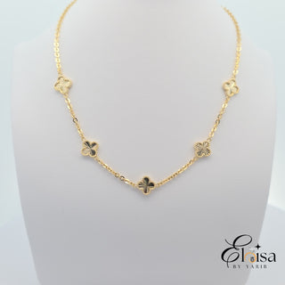 14K Five Clover No Point Center Necklace 8MM